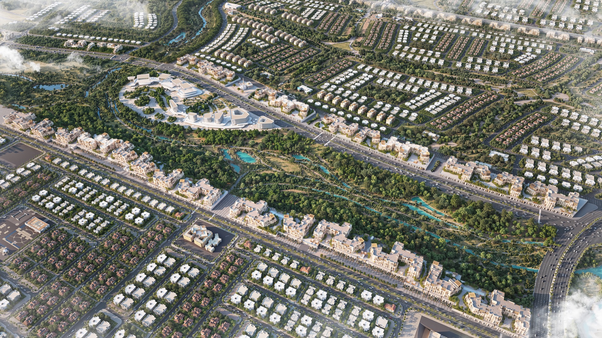 Aerial masterplan view